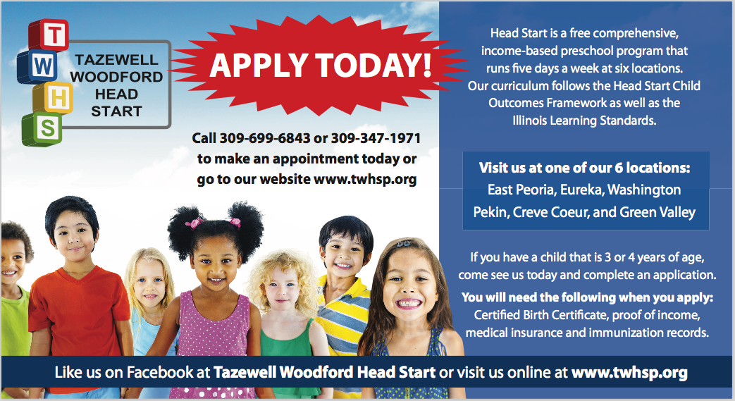 Tazewell Woodford Head Start Print Postcard Project