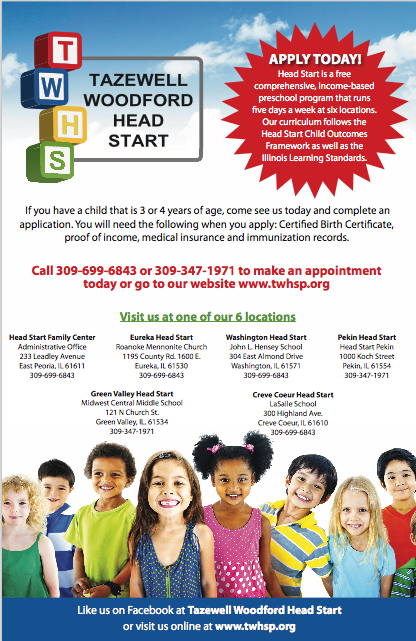 Tazewell Woodford Head Start Flyer Print Project 2018